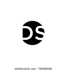 Unique modern creative minimal circular shaped fashion brands black and white color DS SD D S initial based letter icon logo.