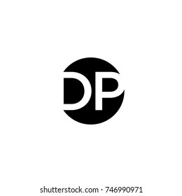 Unique modern creative minimal circular shaped fashion brands black and white color DP PD D P initial based letter icon logo.