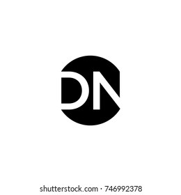 Unique modern creative minimal circular shaped fashion brands black and white color DN ND D N initial based letter icon logo.