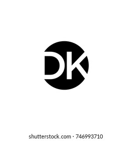 Unique modern creative minimal circular shaped fashion brands black and white color DK KD D K initial based letter icon logo.