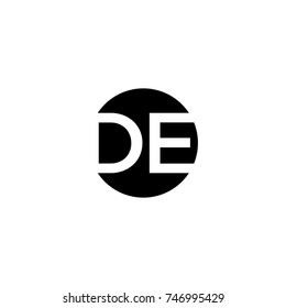 Unique modern creative minimal circular shaped fashion brands black and white color DE ED D E initial based letter icon logo.