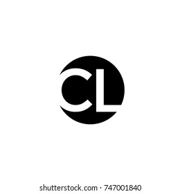 Unique modern creative minimal circular shaped fashion brands black and white color CL LC C L initial based letter icon logo.