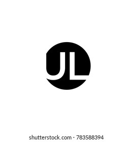Unique modern creative minimal circular shaped fashion brands black and white color UL LU U L initial based letter icon logo.