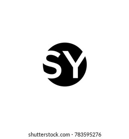 Unique modern creative minimal circular shaped fashion brands black and white color SY YS S Y initial based letter icon logo.