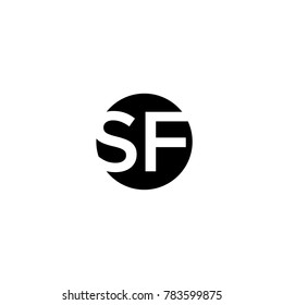 Unique modern creative minimal circular shaped fashion brands black and white color SF FS S F initial based letter icon logo.
