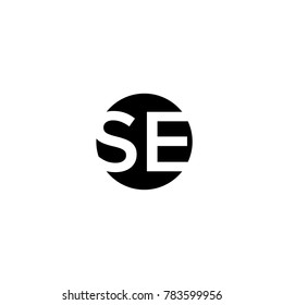 Unique modern creative minimal circular shaped fashion brands black and white color SE ES S E initial based letter icon logo.