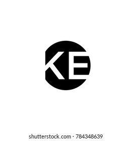 Unique modern creative minimal circular shaped fashion brands black and white color KE EK K E initial based letter icon logo.