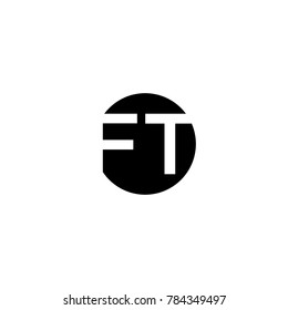 Unique modern creative minimal circular shaped fashion brands black and white color FT TF F T initial based letter icon logo.