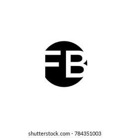 Unique modern creative minimal circular shaped fashion brands black and white color FB BF F B initial based letter icon logo.