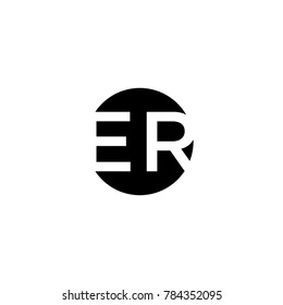 Unique modern creative minimal circular shaped fashion brands black and white color ER RE E R initial based letter icon logo.