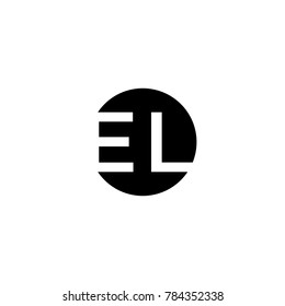 Unique modern creative minimal circular shaped fashion brands black and white color EL LE E L initial based letter icon logo.