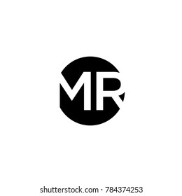 Unique modern creative minimal circular shaped fashion brands black and white color MR RM M R initial based letter icon logo.