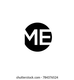 Unique modern creative minimal circular shaped fashion brands black and white color ME EM ME initial based letter icon logo.