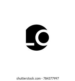 Unique modern creative minimal circular shaped fashion brands black and white color LO OL L O initial based letter icon logo.