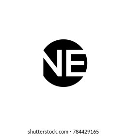 Unique modern creative minimal circular shaped fashion brands black and white color NE EN N E initial based letter icon logo.