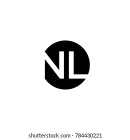 Unique modern creative minimal circular shaped fashion brands black and white color NL LN N L initial based letter icon logo.