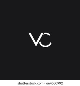 Unique modern creative minimal connected business brands black and white color CV V C initial based letter icon logo.