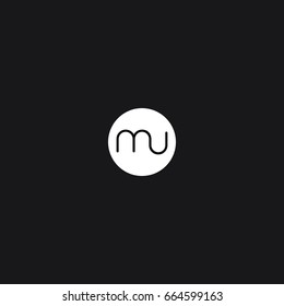 Unique modern creative minimal connected business brands black and white color MU UM M U initial based letter icon logo.