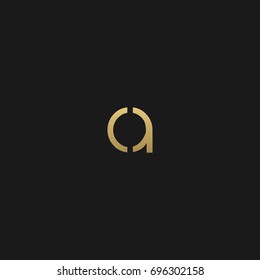 Unique modern creative minimal fashion brands black and gold color CA AC A C initial based letter icon logo.