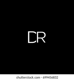 Unique modern creative minimal fashion brands black and white color DR RD D R initial based letter icon logo.