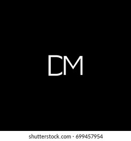 Unique modern creative minimal fashion brands black and white color DM MD D M initial based letter icon logo.