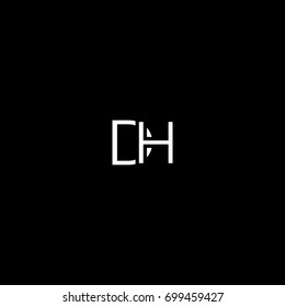 Unique modern creative minimal fashion brands black and white color DH HD D H initial based letter icon logo.