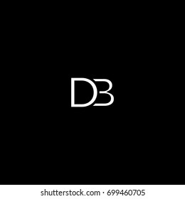 Unique modern creative minimal fashion brands black and white color DB BD D B initial based letter icon logo.