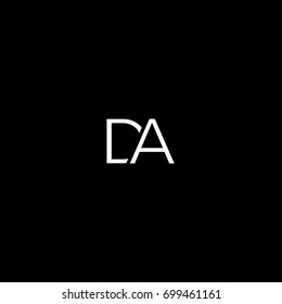 Unique modern creative minimal fashion brands black and white color DA AD D A initial based letter icon logo.