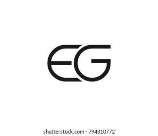 Unique modern creative minimal fashion brands black color E G initial based letter icon logo
