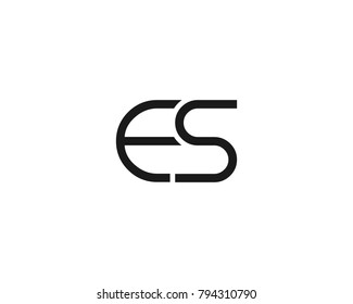 Unique modern creative minimal fashion brands black color E S initial based letter icon logo