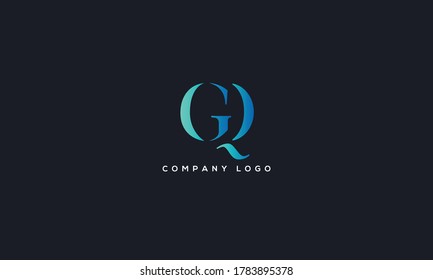 Alfabeto único moderno creativo y de estilo mínimo GQ letra símbolo del logotipo icono del vector plantilla
