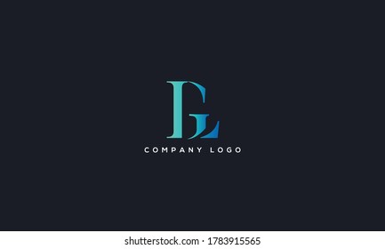 Unique modern creative and minimal style alphabet GL letter logo icon vector template