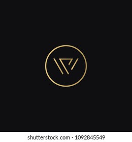 Unique modern creative minimal W circular shaped business brands black and golden color initial based letter icon logo.