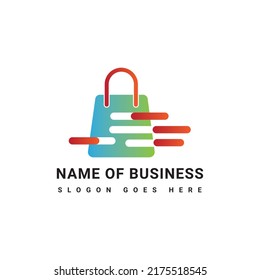 Unique and modern creative minimalist branded logo templet for shopping mall and online store and e-commerce platform