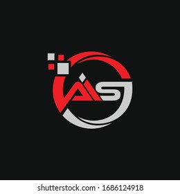 Unique modern creative Red and white color AIS initial based letter icon logo.