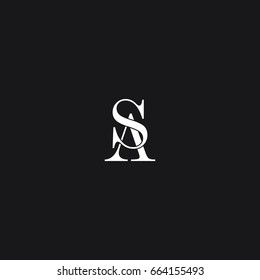 Unique modern creative trendy elegant connected business brands black and white color SA AS S A initial based letter icon logo.