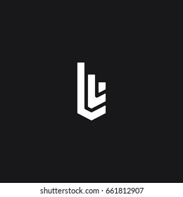 Unique modern creative unusual clean building brands black and white color L initial based letter icon logo.