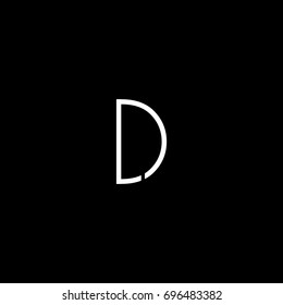 Unique modern creative unusual connected fashion brands black and white color DL LD D L  initial based letter icon logo.
