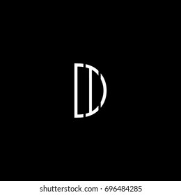 Unique modern creative unusual connected fashion brands black and white color DI ID D I  initial based letter icon logo.