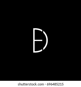 Unique modern creative unusual connected fashion brands black and white color DE ED D E  initial based letter icon logo.