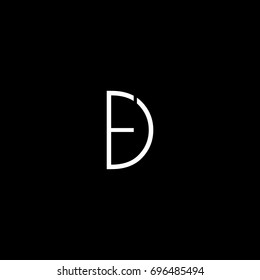 Unique modern creative unusual connected fashion brands black and white color DF FD D F  initial based letter icon logo.