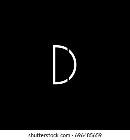 Unique modern creative unusual connected fashion brands black and white color DC CD D C  initial based letter icon logo.