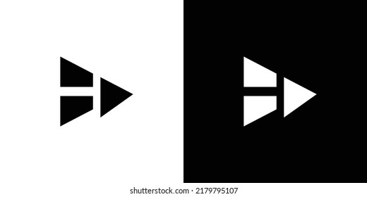 Unique and modern design of the initial H play logo