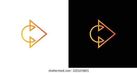 Diseño único y moderno de la letra inicial del logotipo de juego C