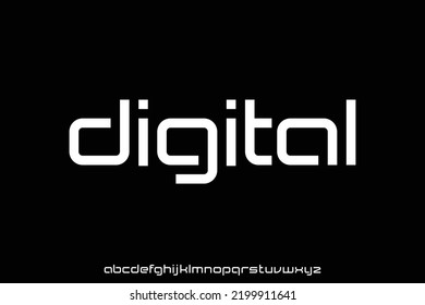 Unique modern digital display font vector