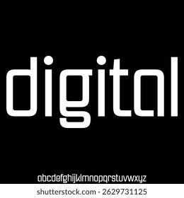 Unieke moderne digitale weergave lettertype vector