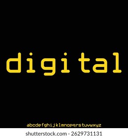 Unieke moderne digitale weergave lettertype vector