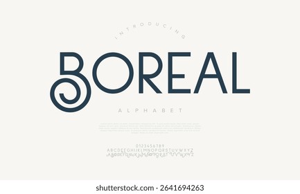 Unique modern display font with spiral initials, ideal for branding, posters, and editorial visuals