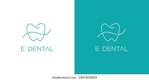  Diseño único y moderno del logotipo dental de E