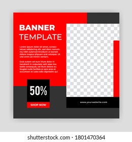 Unique Modern Editable Social Media banner template. Anyone can use this Easy Design Promotion web banner for social media. Modern elegant sales and discount promotions - Vector.